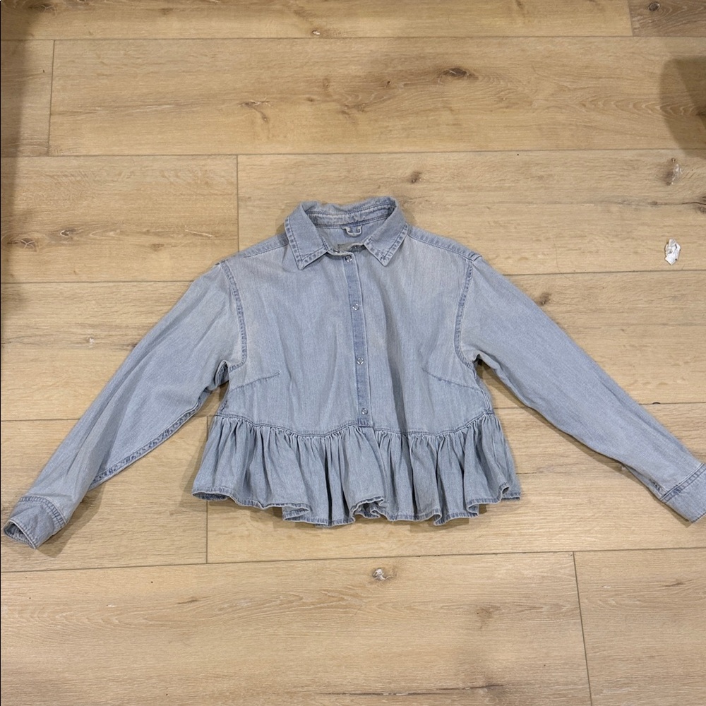 Topshop Light Gray Denim Jacket
